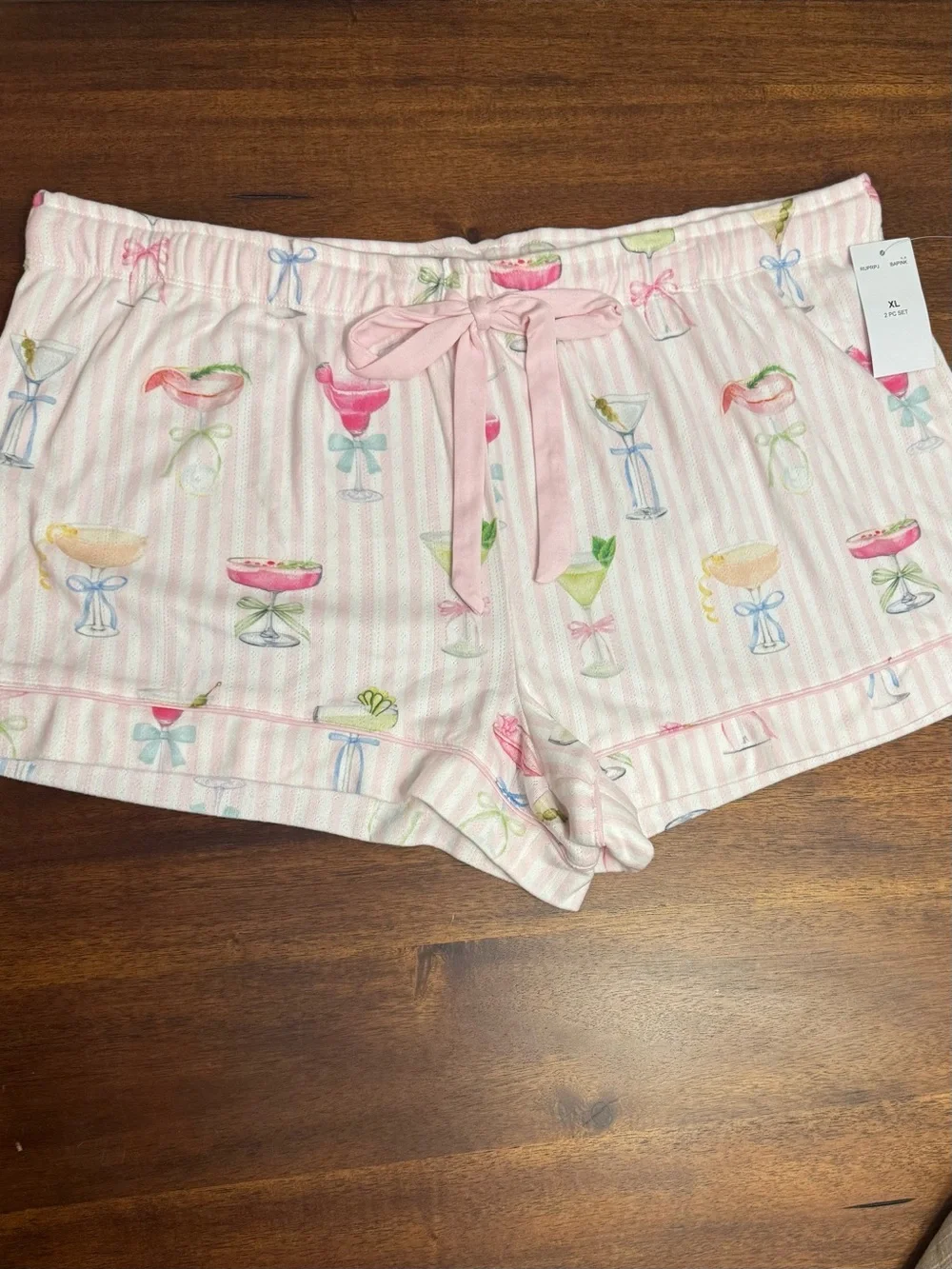PJ Salvage Women's Pink Printed Short Pajama Set w/head band